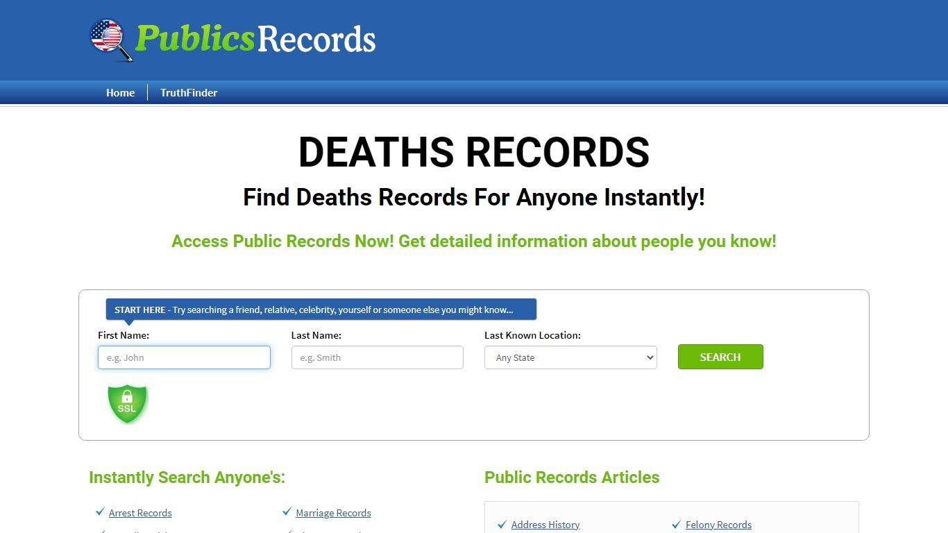 Find Deaths Records For Anyone